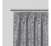 Full Stop - Extendable Curtain Pole with rings and pair of end finials in Black Silk - TJ Hughes