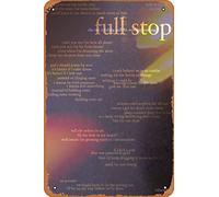 full stop - love is not dying jeremy zucker typographic Poster Retro Metal Tin Vintage Sign 12 X 8 Inch Home Bar Man Cave Wall Decor