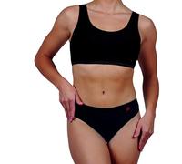 Full Stop Ultimate Period Pants - Organic Cotton - Reusable & Discreet - Moderate to Heavy Flow - Stay-Dry & Stain Repellent - Comfortable & Eco-Friendly Protection - Bikini Style - Size 10 - Black
