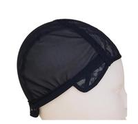Full Strechy Lace Wig Base Jewish Mesh Wig Caps For Making Weft Wigs Mesh(Black 54cm)