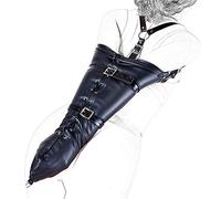 Full strict Leather Armbinder Wrist Restraint Harness Fetish Kinky Leather Sex Bondage Cuffs Sex Posture Locking Kit Arm Sleeve