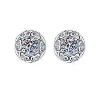 Full Stud Earrings Alloy Heart Shape AppointmentWomen Earring Hoops (silver, One Size)