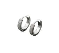 Full Stud Earrings For Women | Round Cut Sparkling Cubic Zirconia Earrings | 925 Sterling Silver Earrings | Elegant For Wedding Or Everyday Wear Chain Hoop Earrings for Women (A, One Size)
