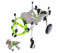 Full Support Dog Wheelchair for Paralysis - Adjustable 4-Wheel Doggy Walker Pet Trolley for Disabled Dogs Ideal for Injured Pets (XXS)