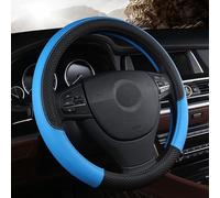 Full Surround Car Steering Wheel Cover Leather for BMW I3 2011-2023, Sport Style Car Steering Wheel Covers, Breathable Anti-slip Wheel Protector Accessories, A-Blue