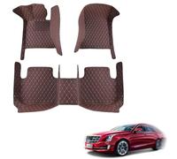 Full Surround Leather Car Floor Mats for Peugeot 308 2013-2021 Phase 2, All Weather Personalized, Anti-Slip Leather Floor mats,A