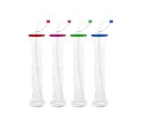 FULL SWIRL PET DRINK CUP WITH LID & FLEXISTRAW 11" 400ML