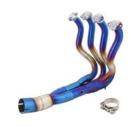 Full System Motorcycle Exhaust Escape Moto For Kawasaki For Zx6r 636 2009-2022 Modify Connect Front Mid Link Pipe Stainless Steel Exhaust Mid Link Pipe(Blue)
