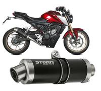 Full System Storm by Mivv Muffler Gp Black Steel for Honda Cb 125 R 2021 > 2023