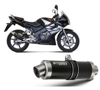 Full System Storm by Mivv Muffler Oval Nero inox for Honda Cbr 125 R 2011 > 2016