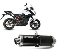 Full System Storm by Mivv Muffler Oval Nero inox Kawasaki Versys 650 2015 > 2020