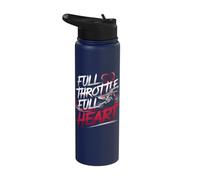 Full Throttle Full Heart Motocross Rider Stainless Steel Insulated Water Bottle