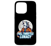 Full Throttle Lunacy Howling Biker Wolf Graphic Case for iPhone 15 Pro Max