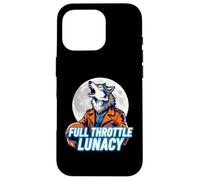 Full Throttle Lunacy Howling Biker Wolf Graphic Case for iPhone 16 Pro