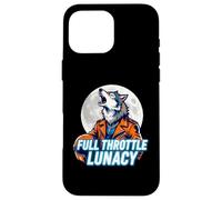 Full Throttle Lunacy Howling Biker Wolf Graphic Case for iPhone 16 Pro Max