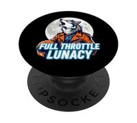 Full Throttle Lunacy Howling Biker Wolf Graphic PopSockets Adhesive PopGrip