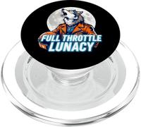 Full Throttle Lunacy Howling Biker Wolf Graphic PopSockets PopGrip for MagSafe
