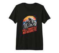 Full Throttle No Regrets Motorcycle Rider Racing Premium T-Shirt