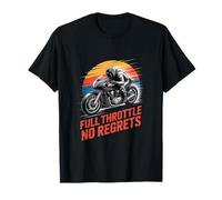 Full Throttle No Regrets Motorcycle Rider Racing T-Shirt