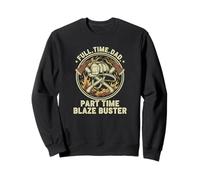 Full Time Dad Part Time Blaze Buster Firefighter Hero Sweatshirt