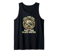 Full Time Dad Part Time Blaze Buster Firefighter Hero Tank Top