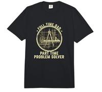Full Time Dad Part Time Problem Solver Engineer Comfort Colors Adult Heavyweight T-Shirt