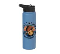 Full-Time Mom Part-Time Pickleball Legend Retro Stainless Steel Insulated Water Bottle