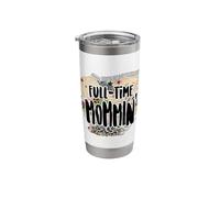 Full Time Mommin Colorful Retro Mom Quote Stainless Steel Insulated Tumbler