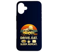 Full Time RVer Drive Eat Sleep Repeat Motorhome RV Camper Case for iPhone 16 Plus