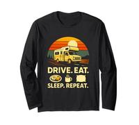 Full Time RVer Drive Eat Sleep Repeat Motorhome RV Camper Long Sleeve T-Shirt