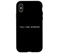 Full-Time Worrier - Minimalist Tired Depressed Mood Case for iPhone X/XS