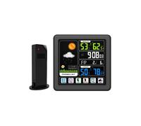 Full Touch Screen Wireless Weather Station Multi-function Color Screen Indoor and Outdoor Temperature Humidity Meter Clock