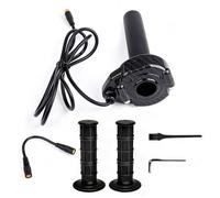 Full Twist Throttle Grip 12-72V, 3 Pin Surron Style Ebike Throttles, Carbon Fiber Pattern, WP Plug Throttles with Adapter, Fits 22mm Handlebars, for Macfox HappyRun Freego Heybike Parts