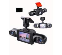 Full View Car Dashcam System, 2026 New 360° 4 Channel Dash,1080P Full HD Recording, G-Sensor, Loop Recording, Plug-in Power Wi-Fi/Night Vision/Loop Recording/Parking Monitor (Black+32G)