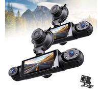 Full View Car Dashcam System, 360° 4 Channel Dash Cam with Front Rear Left Right Cameras, 4k Full HD Recording, Night Vision, G-Sensor & Loop Recording for Taxi/Family/Commercial(2pcs)