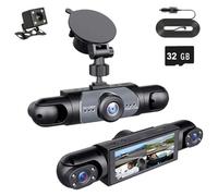 Full View Car Dashcam System, 360° 4 Channel Fhd Dash Cam with Front Rear Left Right Cameras,4k Full Recording, 64gb Sd Card, Night Vision, G-Sensor, Loop Recording for Taxi/Fleet/Family(32GB)