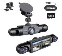 Full View Car Dashcam System, 360° 4 Channel Fhd Dash Cam with Front Rear Left Right Cameras,4k Full Recording, 64gb Sd Card, Night Vision, G-Sensor, Loop Recording for Taxi/Fleet/Family(64GB)