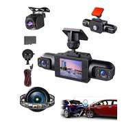 Full View Car Dashcam System, 4-Channel 1080P Full Coverage with Adjustable Lenses, 360°Full View Car Dashcam System, 4K Front CarCamera, Night Vision, G-Sensor & Loop Recording (with 64GB SD Card)