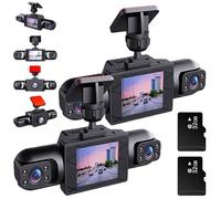 Full View Car Dashcam System, Four-Record Monitoring Driving Recorder, Dash Cam Front and Rear Wireless, 1080p Car Dash Camera, Applicable to All Model (2Set)