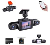 Full View Car Dashcam System Wireless, 360° Car Dvr Wifi 4 Channel Dash Cam Video Recorder Wireless with 32gb Card, 24h Parking Monitor, Night Vision, Loop Recording (Four sides)