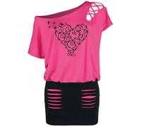 Full Volume by EMP Bright Dress with Print and Cut Outs Mini Dress pink XL