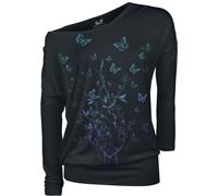 Full Volume by EMP Long-Sleeve Shirt with Butterfly Print Long-sleeved Top black 4XL