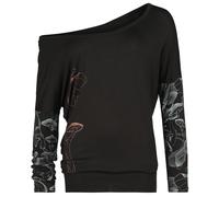 Full Volume by EMP Long-sleeved top with mushrooms Long-sleeve Shirt black M