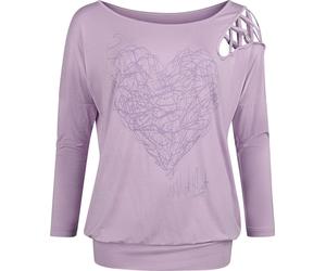 Full Volume by EMP Modern Art Heart Long-sleeve Shirt lilac M