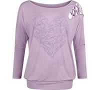 Full Volume by EMP Modern Art Heart Long-sleeved Top lilac M
