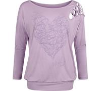 Full Volume by EMP Modern Art Heart Long-sleeved Top lilac S