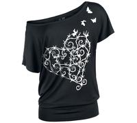 Full Volume by EMP T-Shirt with Playful Barbed Wire Heart T-Shirt black 5XL