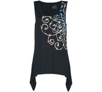 Full Volume by EMP Top with Mandala Barbed Wire Print Top black L