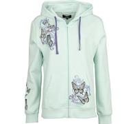 Full Volume by EMP Zip Hoodie with butterflies and skulls Hoodie Jacket mint L