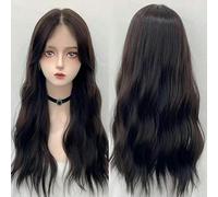 Full Wig For Women 60Cm Black Brown Water Ripple Front Lace Center Parting Without Bangs Long Curly Hair Wig